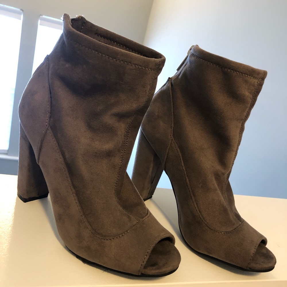 Peep toe booties! Worn once!